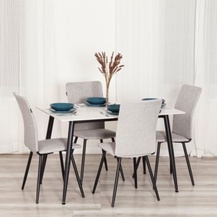 Стул обеденный Ла Роуссе (2 шт. в упаковке) НЕВ, ткань рогожка, серый/черный, 3М 16/2, 45х55х93 см / La Rousse NEW, 3M_4