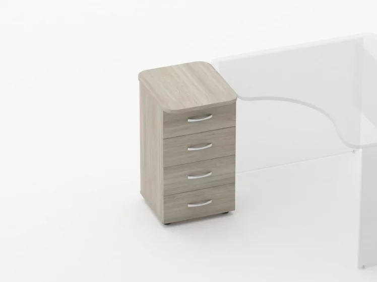 Тумба приставная на 4 ящика Глассй 3.10.11 Дуб сантана светлый / Glassy_0