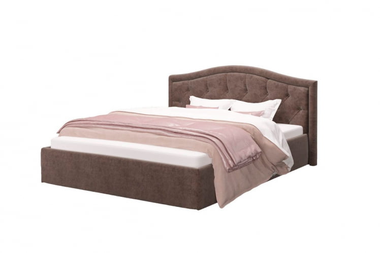 Кровать Стелла, 1400*2000 мм, велюр Роcк 05, коричневый / Rock_0