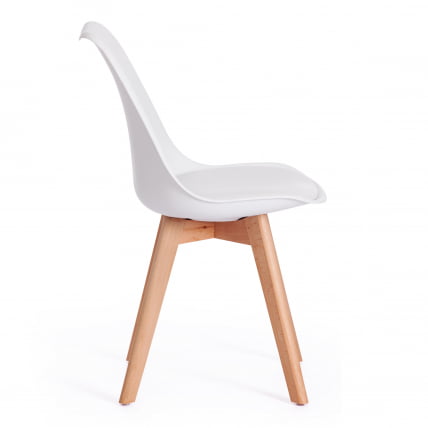 Стул ТУЛИП (мод. 73) / 1 шт. в упаковке дерево/пластик/ПУ, 48.5*52.5*83cм, белый / TULIP (mod. 48.5*52.5*83cм,_1