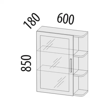 Зеркало с полками (лев/прав) Тиффани 47.17 Сосна Астрид Мелинга_7