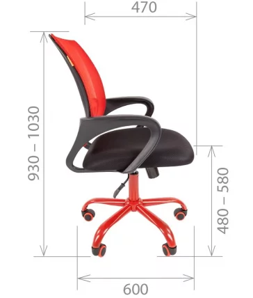 Компьютерное кресло CХАИРМАН 696 CМет Красный / CHAIRMAN CMet_2