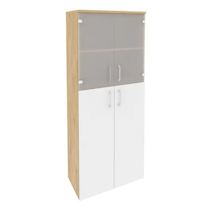 Шкаф высокий широкий ОНИКС О.СТ-1.7 Тиквуд Светлый/Белый / ONIX O.ST-1.7_0