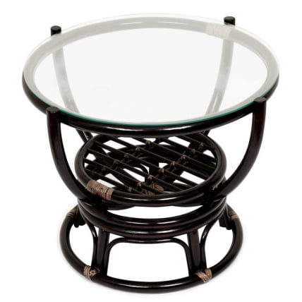 Столик журнальный со стеклом БЕНОА 5005 Антикуе бровн (античный черно-коричневый) / BENOA Antique brown_0