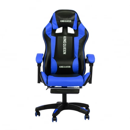 Кресло 1206 КИНГКУЕЕН цвет черный/синий с массажем 1206-блаcк-блуе-масс / KINGQUEEN 1206-black-blue-mass_1
