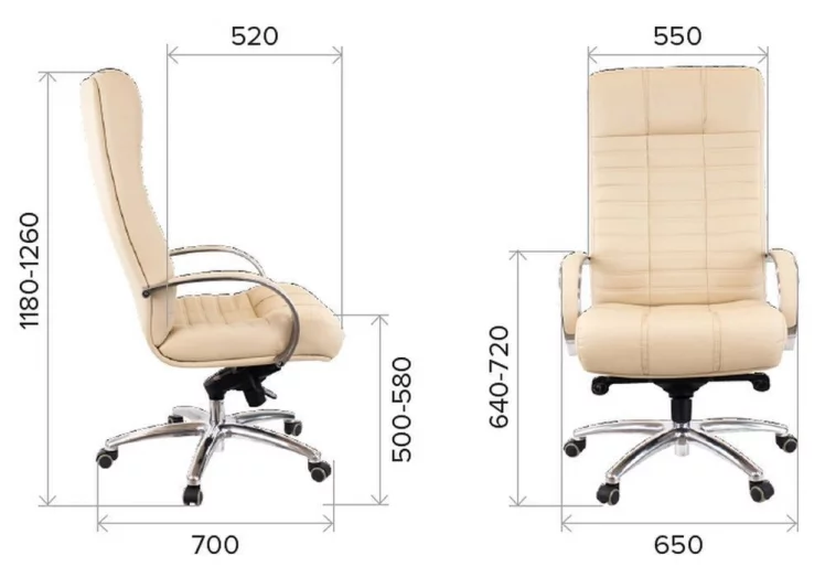 Кресло руководителя Атлант АЛ М экокожа Бежевый / Atlant AL M_3