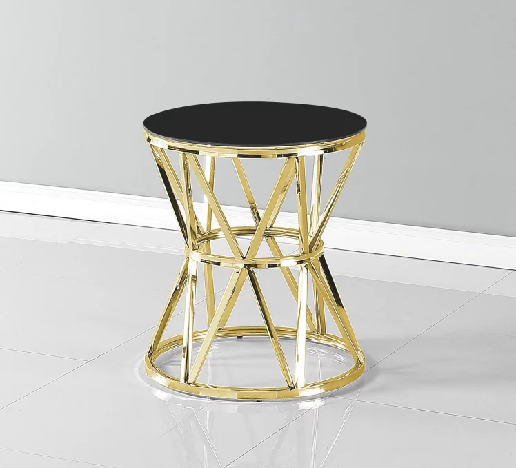 Журнальный стол ВИВА 50кс50 Золото (стекло черное) / 50x50_1