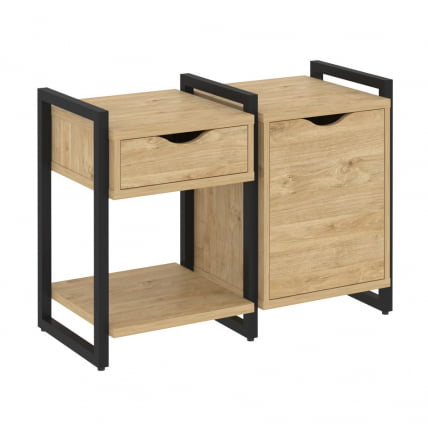 Тумба на регулируемых опорах наборная. Вариант №3 ЛОФТ ВР.Л-ТН-3.О Металл черный Тиквуд светлый / LOFT VR.L-TN-3.O_0