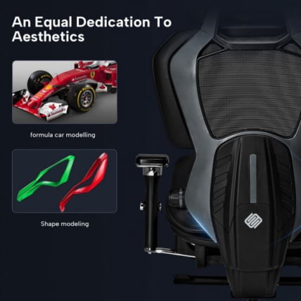 Эргономичное компьютерное кресло (для геймеров) Еурека ТЙПХОН, Грей / Eureka TYPHON, Grey_6