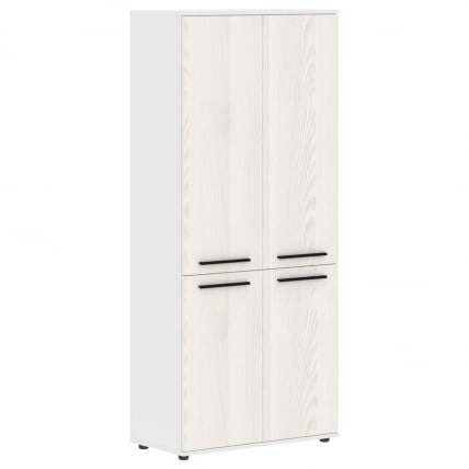 Шкаф с глухими средними и малыми дверьми ЕДИС ЕХCС 85.3 Ясень Траун Черный Белый / EDIS EHCS_0