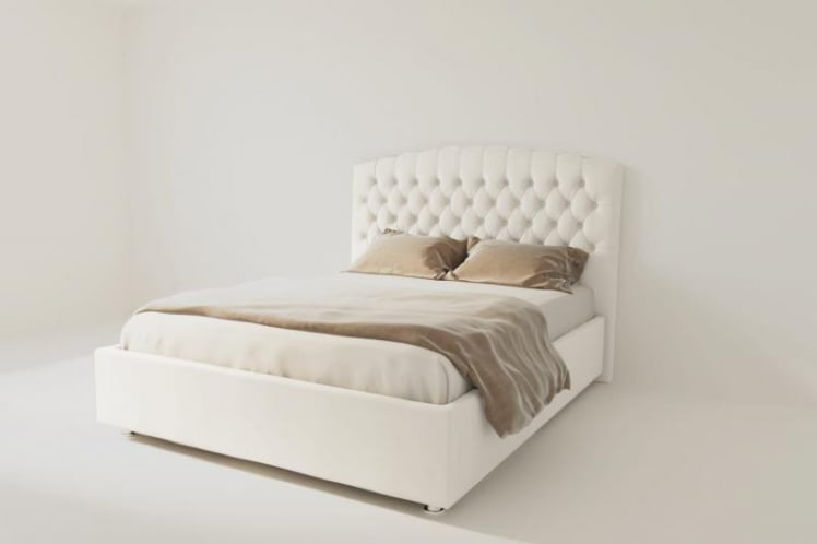 Мягкая интерьерная кровать &куот;Берлин&куот; без основания Цвет фасада: Белый; Цвет корпуса: Белый; Материал фасада: Искусственная кожа; Размер: 2000кс2000 мм; Спальное место: 2000х2000 мм / "Берлин" 2000x2000_0