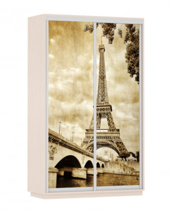 Шкаф-купе двухдверный Экспресс Дуо 1400х2200х Париж/Дуб молочный / 1400х2200h_0