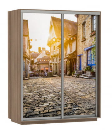 Шкаф-купе двухдверный Экспресс Дуо 1600х2400х Улица/Ясень шимо тёмный / 1600х2400h_0