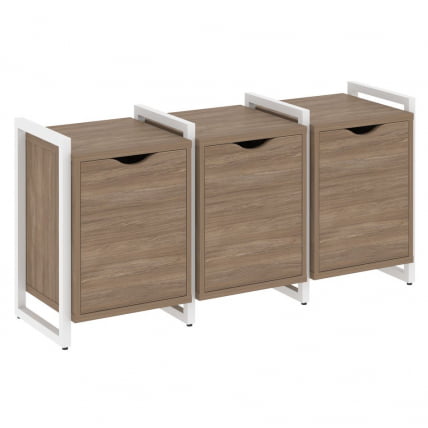 Тумба на регулируемых опорах наборная. Вариант №5 ЛОФТ ВР.Л-ТН-5.О Металл белый Дуб Аризона / LOFT VR.L-TN-5.O_0