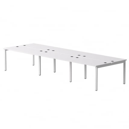 Бенч-система на 6 мест на металлокаркасе, опоры 90 гр Еверпроф ЕВО 254С218 (4140) Белый / Everprof EVO 254S218_0