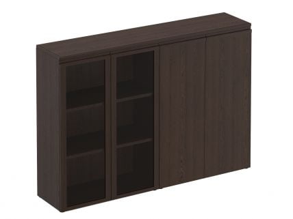 Шкаф для документов средний комбинированный (со стеклом + закрытый) МАРК МК 322 Орех тоскана / MARK_0
