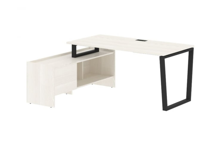 Стол с тумбой ЕДИС ЕВCТ 17814 Ясень Траун Черный / EDIS EVCT_0