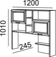 Надстройка стола универсальная Остин Модуль №14 Ясень шимо светлый/белый_4