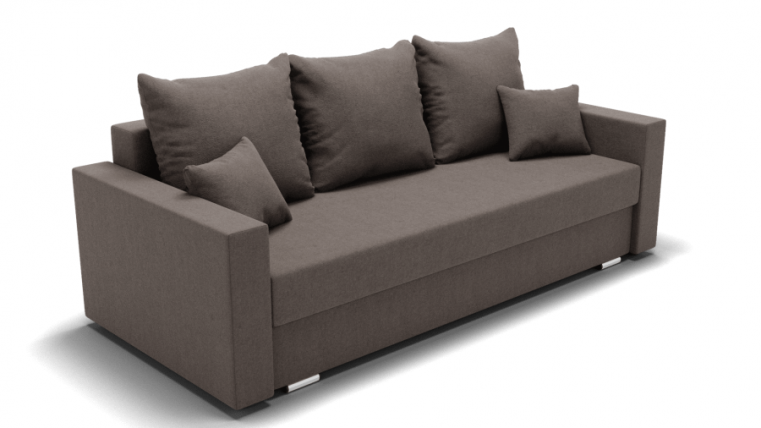 Диван Олимп-1 ПБ (ЗР) Цвет фасада: Серо коричневый; Тип: Прямой; Материал фасада: Металл/Велюр_0