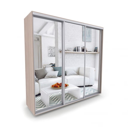 Шкаф-купе 3-х дверный Акцент-Сим З 1500х600 Ясень шимо светлый_0