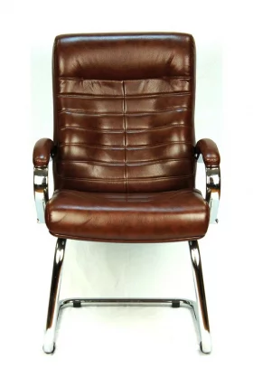 Кресло для посетителей Еверпроф Орион CФ Экокожа Коричневый / Everprof Orion CF_1
