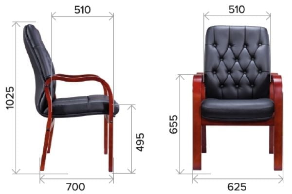 Стул руководителя Еверпроф Монако Воод CФ Экокожа Черный / Everprof Monaco Wood CF_3