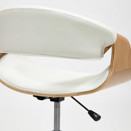 Кресло БЕНД натуральный, кож/зам белый / BEND_3