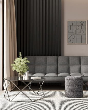 Пуф с ящиком Хиве С букле черный меланж / Hive S_6