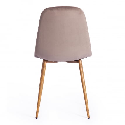 Стул БРЕЕЗЕ (мод. 4724) металл/вельвет, 44х48х87см, серо-бежевый/натуральное дерево / BREEZE (mod._3