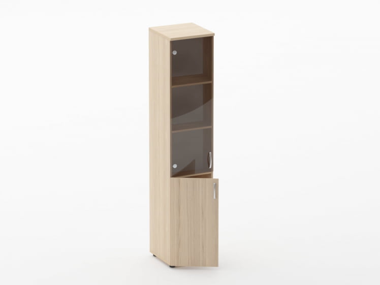 Шкаф высокий со стеклом Глассй 6.19.15Л Орех / Glassy_1