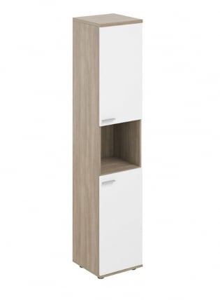 Шкаф высокий правый с нишей Сигма СГ.866.ОД.ВХ.ВХ.Р Дуб темный Белый / Sigma SG.866.OD.WH.WH.R_0