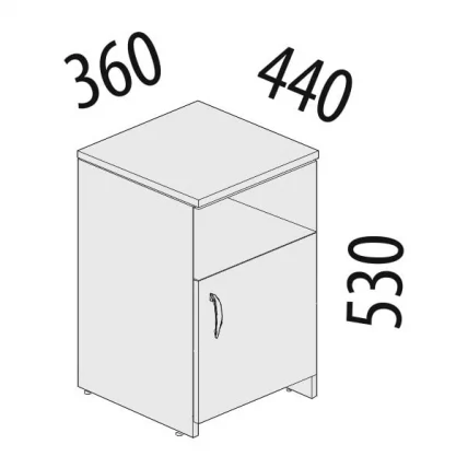 Тумба с дверью Альфа 63.44 Дуб кобург_1