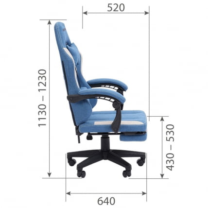 Кресло для геймеров CХАИРМАН ГАМЕ CХ26 Голубой-бежевый / CHAIRMAN GAME CH26_6