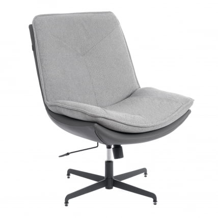 Кресло лаунж Космо велюр/букле/экокожа, ВТ шапе силвер/графит / Cosmo VT shape silver/графит_0