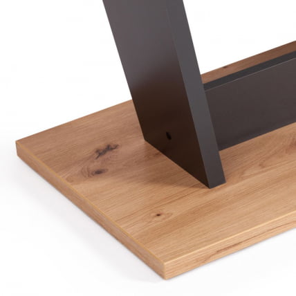 Стол обеденный ФОКС раздвижной ЛДСП, 68.6кс110-145кс75 см, Дуб артисан/Графит / FOX 68.6x110-145x75_9