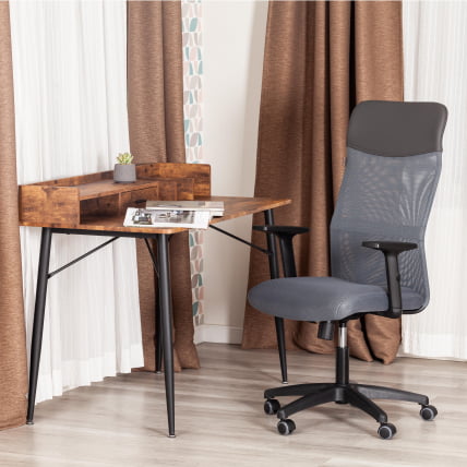 Кресло ПРАCТИC ПЛТ ткань/кож/зам, серый/металлик, ТВ-12/В-12/36 / PRACTIC PLT TW-12/W-12/36_12