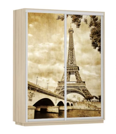 Шкаф-купе двухдверный Экспресс Дуо 1600х2200х Париж/Ясень шимо светлый / 1600х2200h_0