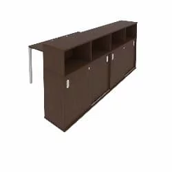 Рабочая станция с опорным шкафом-купе Метал Сйстем Б.РС-СШК-4.1 Венге/Серый / Metal System_0