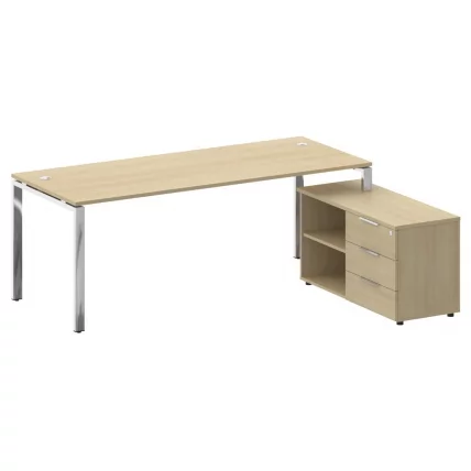 Стол рабочий руководителя с опорной тумбой левый МЕТАЛ СЙСТЕМ ДИРЕCТ БГ.СРТ-6.8 Пр Акация Лорка / METAL SYSTEM DIRECT_0