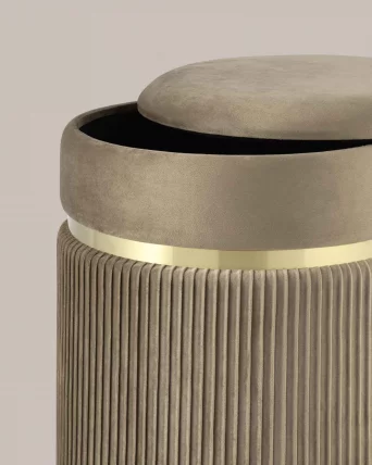 Пуф Миранда с ящиком велюр Бежевый_3