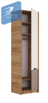 Шкаф РИCХ ШК-001 Миндаль/Глиняный серый/дуб крафт золотой / RICH_1