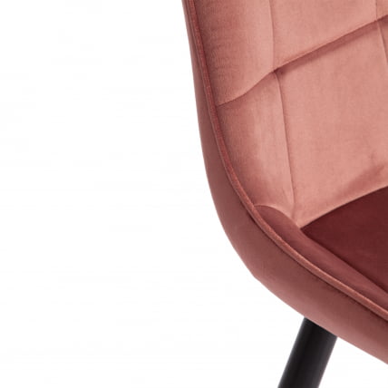 Стул АБРУЗЗО ( мод. 8060 ) металл/вельвет, 52 х 63 х 85 см, коралловый (ХЛР 44)/черный / ABRUZZO mod. (HLR_7