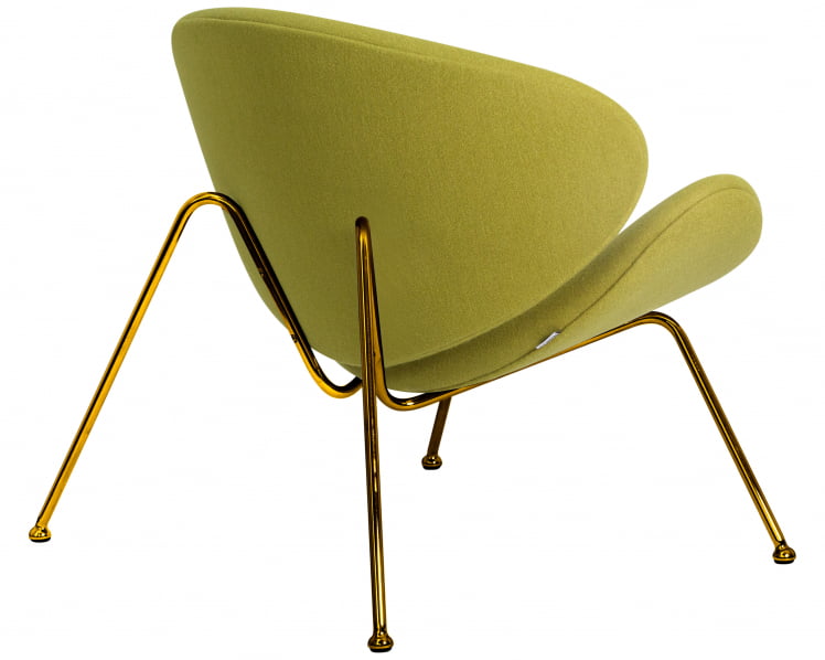 Кресло дизайнерское ДОБРИН ЕМИЛЙ (светло-зеленая ткань АФ3, золотое основание) / DOBRIN EMILY AF3,_3