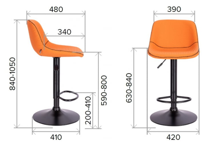 Барный стул Еверпроф Смиле Блаcк Экокожа Черный / Everprof Smile Black_7