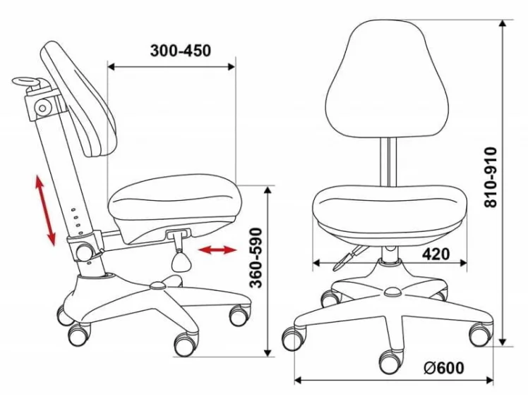 Кресло детское Бюрократ КД-2 ПК/ХЕАРТС-ПК Розовый сердца / KD-2 PK/HEARTS-PK_6