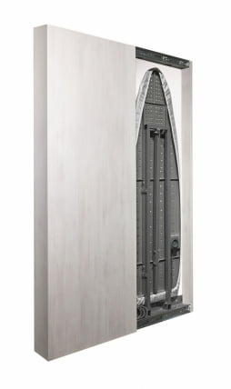 Шкаф со встроенной гладильной доской Ирон Слим Еко (левый, купе) Беленый дуб / Iron Slim Eco_2