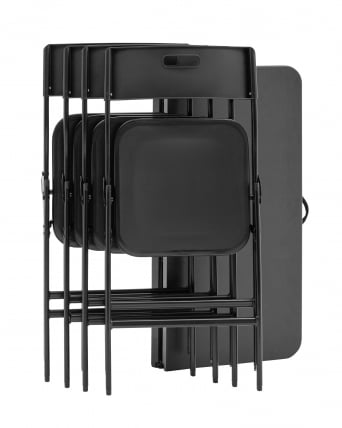 Комплект раскладного стола и стульев Кейт черный_1