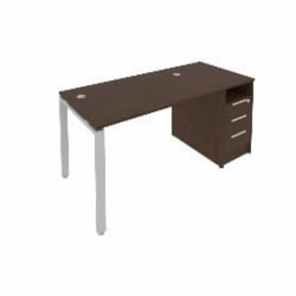 Рабочая станция с опорной тумбой Метал Сйстем Б.РС-СТП -1.2 Венге/Серый / Metal System_0