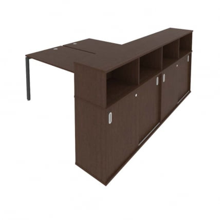 Рабочая станция с опорным шкафом-купе Метал Сйстем Б.РС-СШК-4.4 Венге/Антрацит / Metal System_0