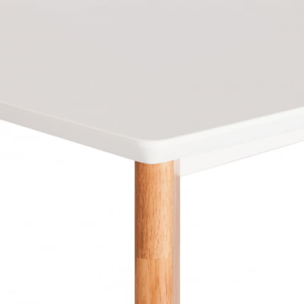Стол обеденный Cлаире столешница МДФ, опоры дерево гевея, белый / натуральное дерево, 135 кс 80 кс 75см / Claire x x_5